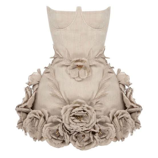 Short Linen Rose Dress