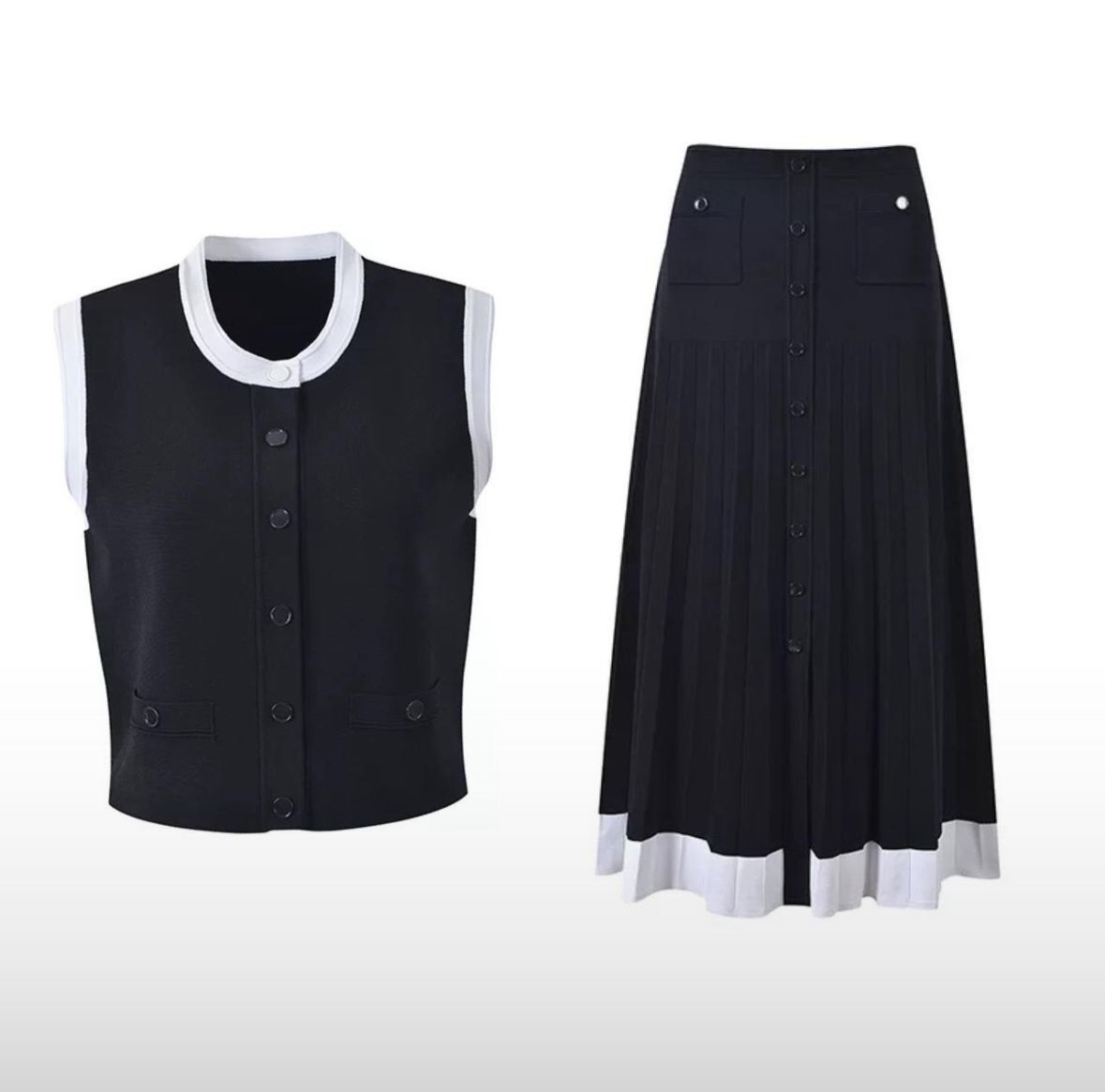 Black and white two-pieces