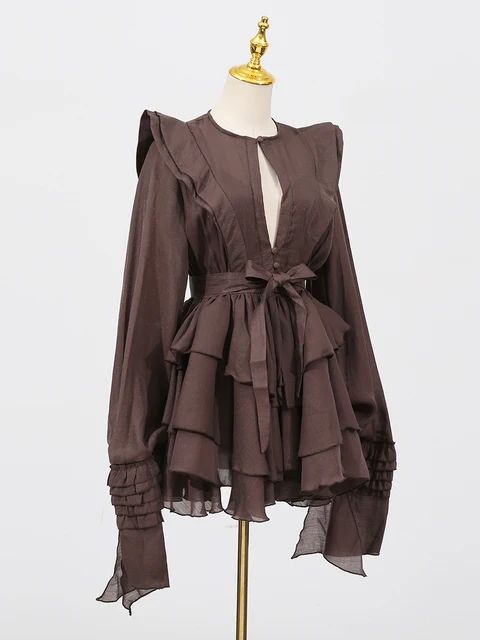 Short Brown Cut Out Dress